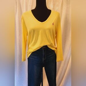 Ralph Lauren Women's V-Neck Polo Tee Size XL